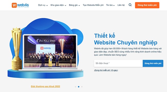 Thiết kế web văn phòng luật, công ty luật chuyên nghiệp tại Web4s
